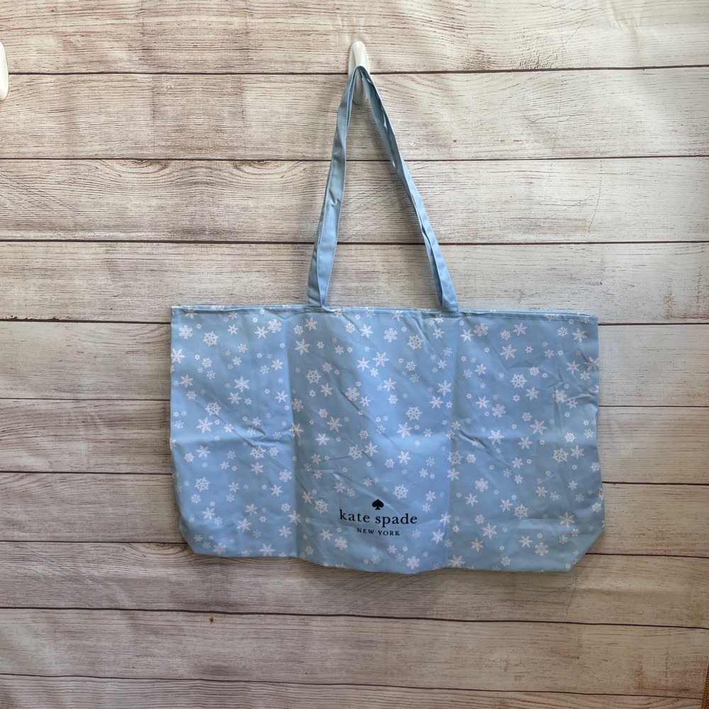 KATE SPADE‎ TOTE BAG IN BLUE AND WHITE SNOWFLAKE PRINT